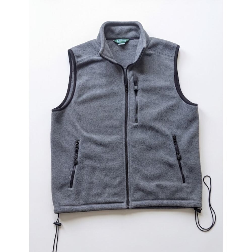L.L. Bean Factory Polartec Fleece Zip Vest Gray Men's M